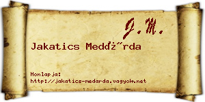 Jakatics Medárda névjegykártya